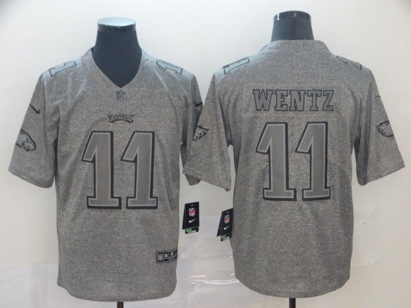 Men Philadelphia Eagles 11 Wentz Gray Nike Vapor Untouchable Stitched Gridiron Limited NFL Jerseys